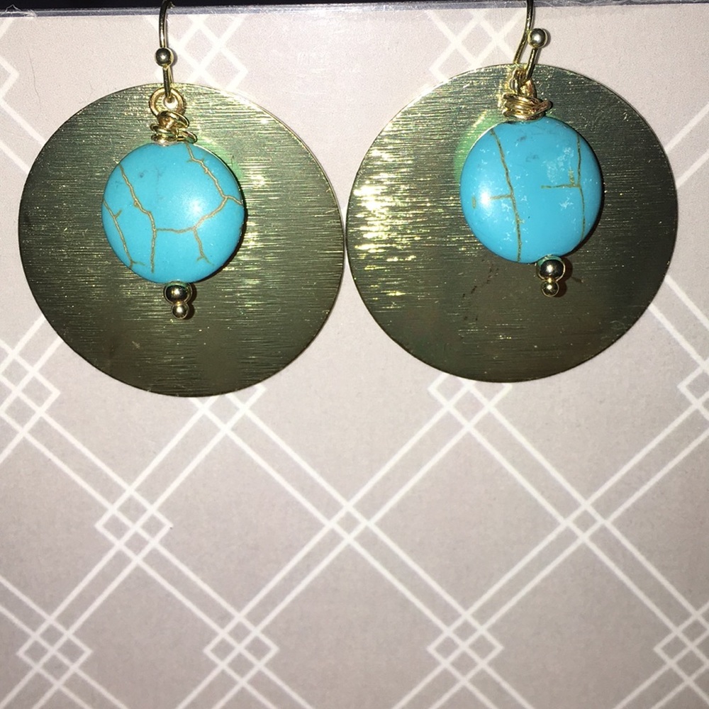 💙💜 Hematite And Gold earrings